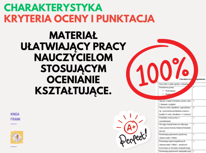 Kryteria oceny charakterystyki oraz proponowana punktacja 📊 #charakterystyka #ocenianiekształtujące
