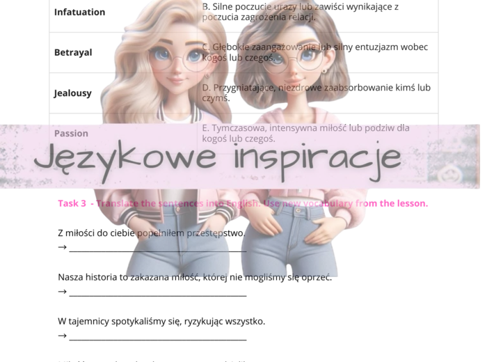 Gotowa Lekcja:  LOVE CRIMES – Karty pracy B1–B2 (+ rozszerzenie B2–C1)