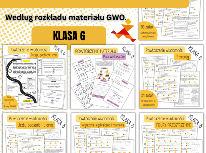 POWTÓRZENIA MATERIAŁU w klasie 6 – GWO – PAKIET 9 materiałów