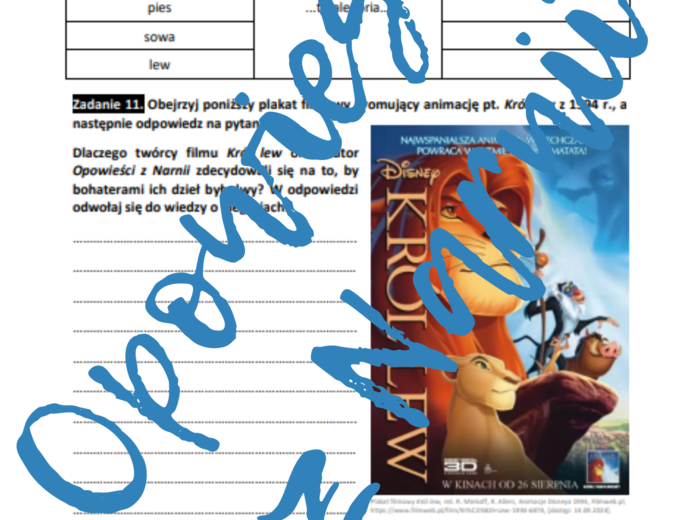 E8 „Opowieści z Narnii” *ZBIÓR ZADAŃ EGZAMINACYJNYCH* – wymagania 2024/2025 i 2025/2026