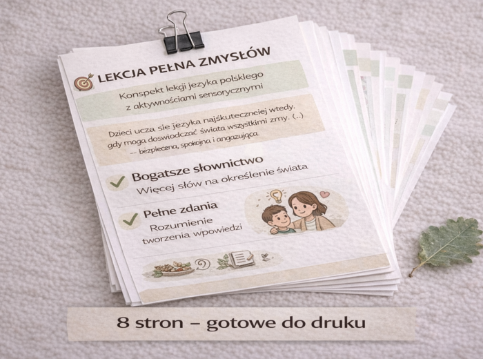 Konspekt lekcji z aktywnościami sensorycznymi