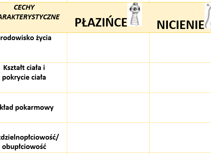 Płazińce i nicienie - porównanie