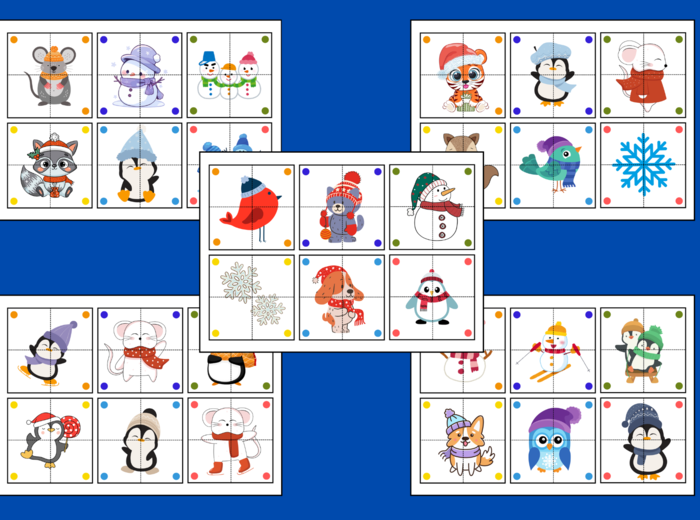 ZIMA – puzzle – układanka- układanki – biblioteka – świetlica – przedszkole – 30 wersji