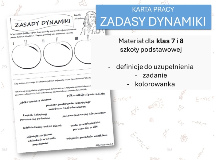 Fizyka 7 i 8. Karta pracy. ZASADY DYNAMIKI. Dynamika.