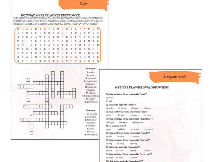 Brainy 6 unit 6 karty pracy słownictwo + gramatyka + 3 zadania na writing