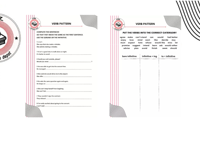 Verb Pattern - materiały dla ambitnych ósmoklasistów i licealistów