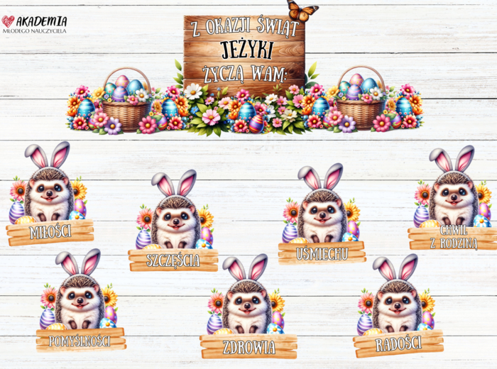 WIELKANOC ŻYCZENIA - JEŻE/JEŻYKI