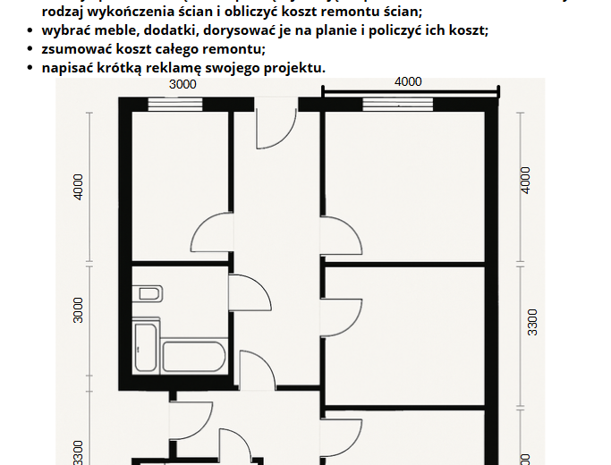 Projekt matematyczny - remont mieszkania klasa 6