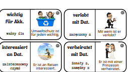 Rekcja przymiotnika w j. niemieckim - egzamin 8-klasisty, matura - wklejki, fiszki, gazetka szkolna