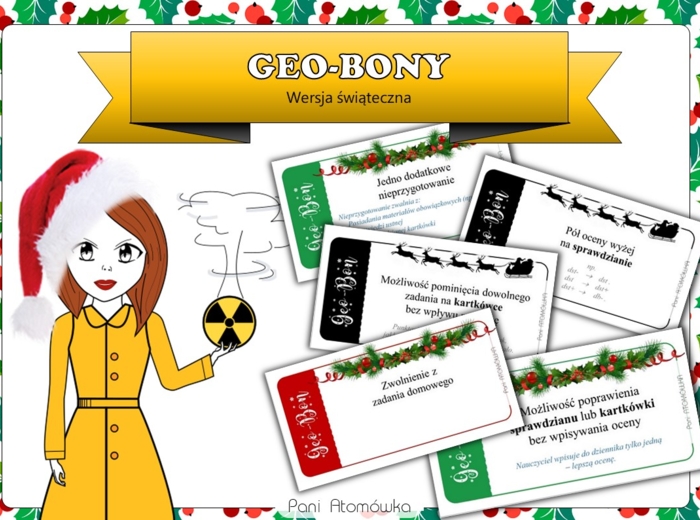 Klasa 5. Klasa 6. Klasa 7. Klasa 8. Geografia - GEO-BONY. Motywacyjne kupony bezpieczeństwa. Edycja świąteczna. Święta. Christmas.