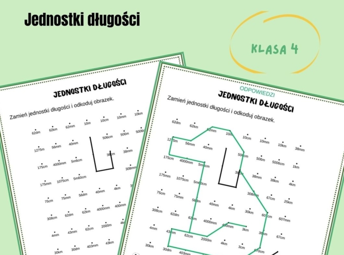 Jednostki długości, kodowanie, karta pracy, klasa 4