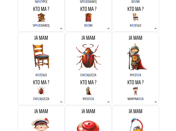 Ja mam ... Kto ma ...? - wyrazy z rz