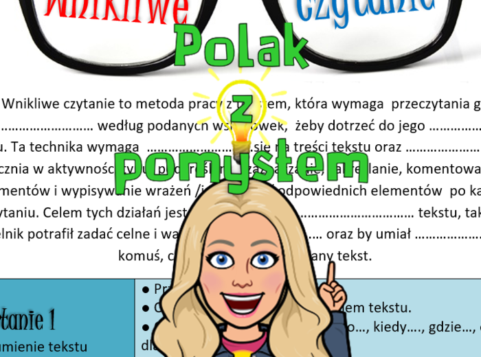 Wnikliwe czytanie - 3 czytania - zadania