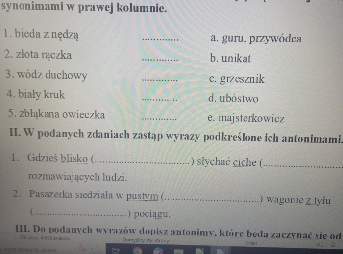 Słownictwo i frazeologia