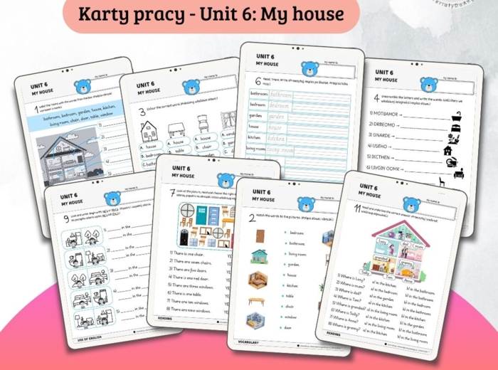 New English Adventure 1 – Unit 6: My house – Karty pracy dla klasy 1
