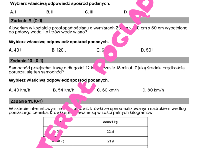 Próbny egzamin ósmoklasisty 2024/2025 matematyka