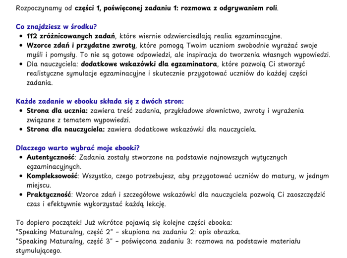 "Speaking Maturalny, część 1"