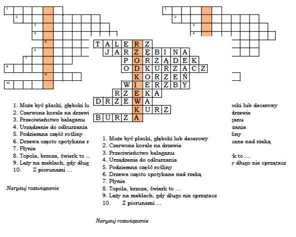 Logogryf z dwuznakiem rz dla klasy 1