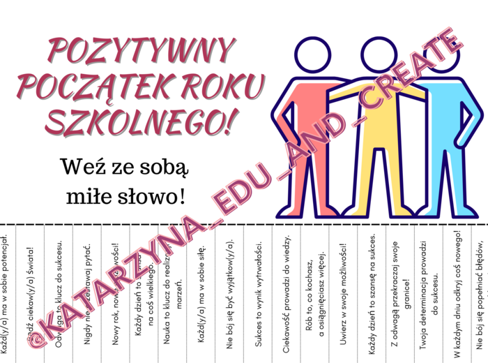 Nowy rok szkolny – karteczki z miłymi słowami