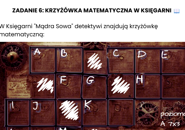 Złoty kompas równań - zagadka detektywistyczna klasa 3