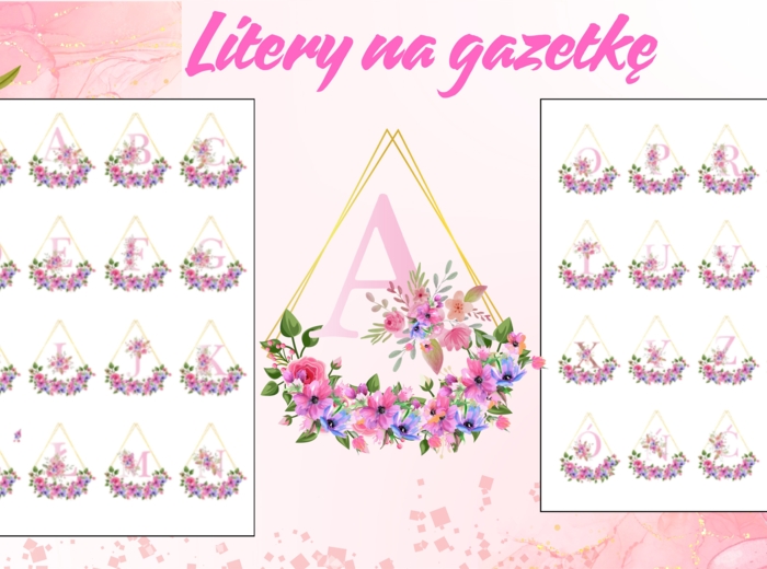 🌸 Wiosenny Alfabet do Druku – Kwiatowy Zestaw Liter 🌿✨