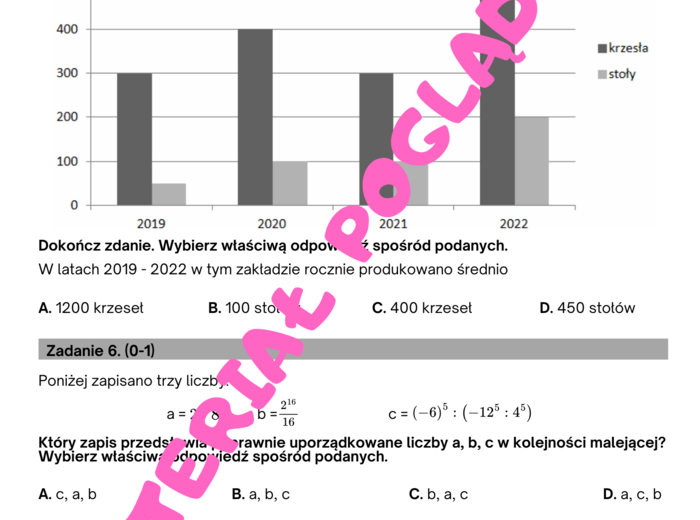 Próbny arkusz egzamin ósmoklasisty z matematyki 2024/2025. Arkusz nr 1 (aktualizacja)