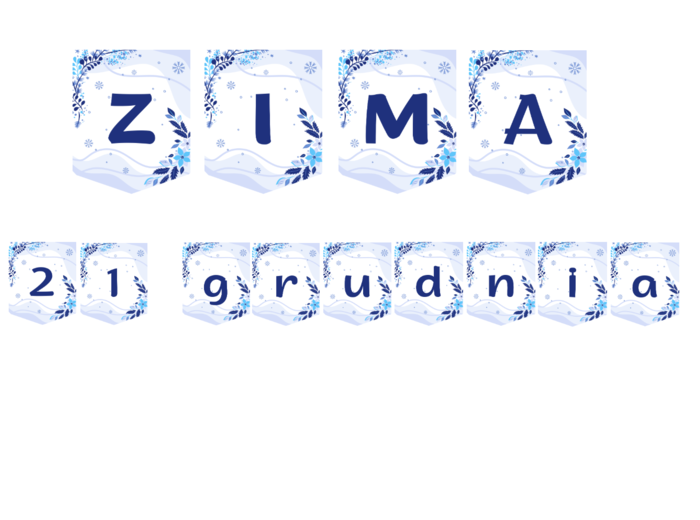 Girlanda, baner "ZIMA 21 grudnia"