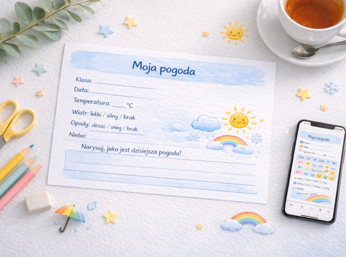 Moja pogoda – plakat do uzupełnienia