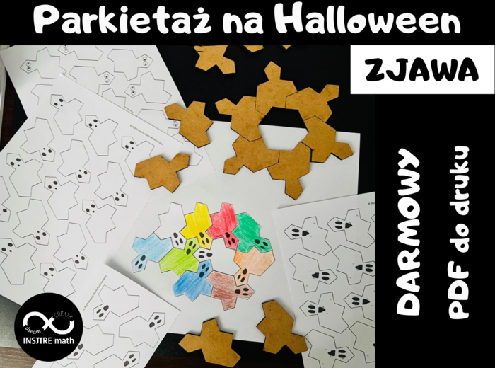 DARMOWY Projekt Math & Art na Halloween: Parkietaż z duszków. Tesselacja. Matematyka na Halloween.