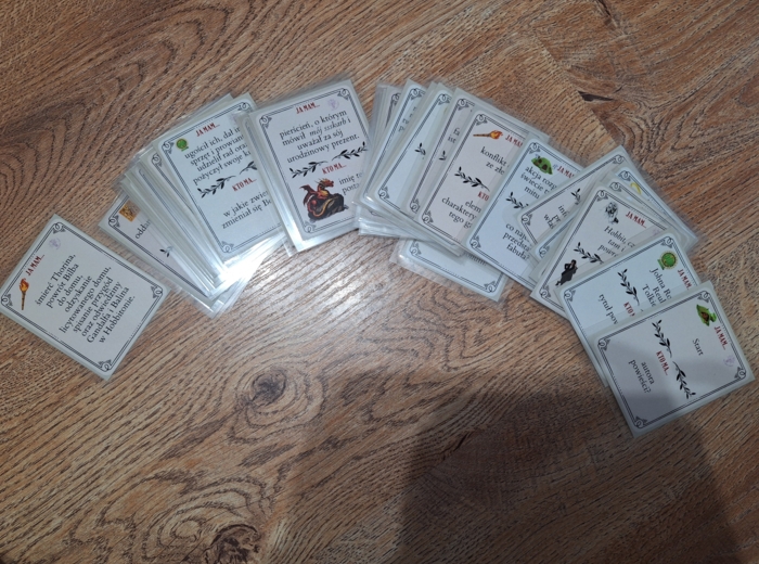 Hobbit - grywalizacja, karty do gry, klasa 6, test z lektury