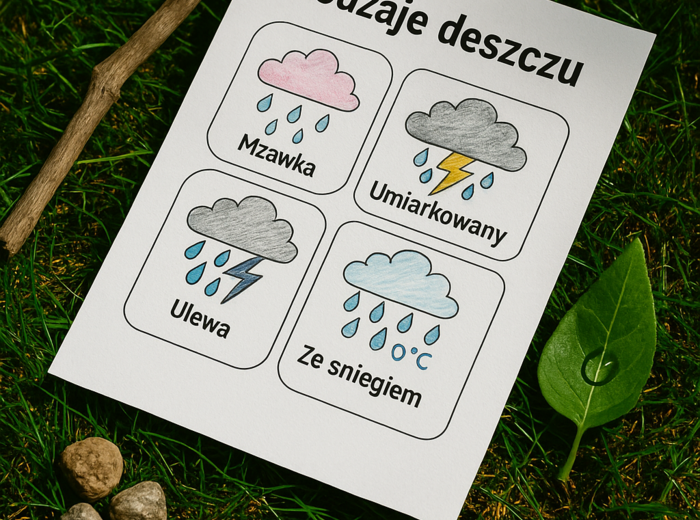 Karta pracy: "Rodzaje deszczu"