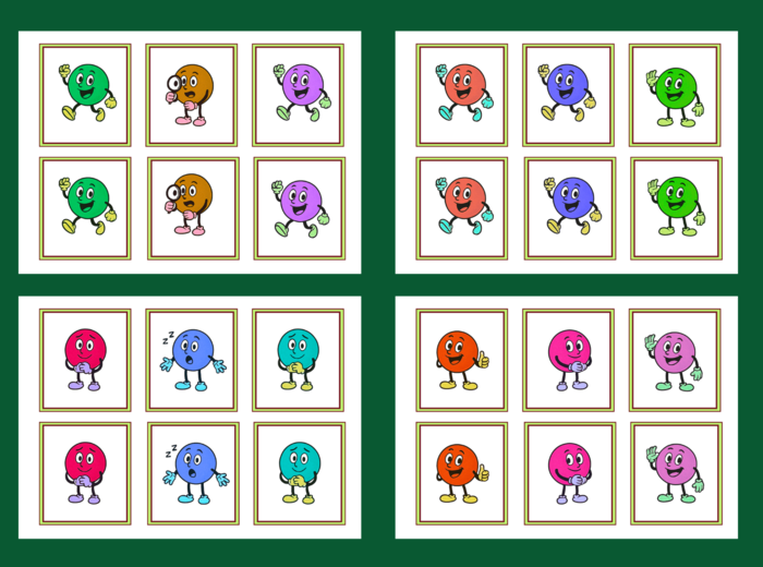 Dzień Kropki – MEMORY z kolorowymi kropkami jako postaciami – 8 stron - biblioteka - świetlica