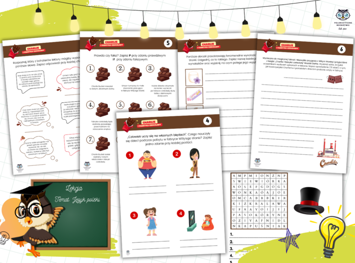 Charlie i fabryka czekolady. Stacje zadaniowe. Lektura uzupełniająca