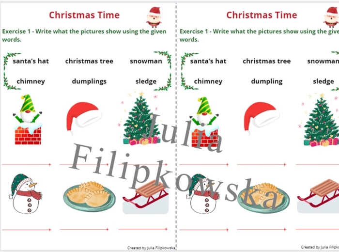 Christmas / Świąteczny bożonarodzeniowy zestaw zadań / karta pracy / gotowa lekcja / Święta / Boże Narodzenie / Zadania / Słownictwo / Klasy 1-3 / Klasa 1 / Klasa 2 / Klasa 3 / SP / SP 1-3
