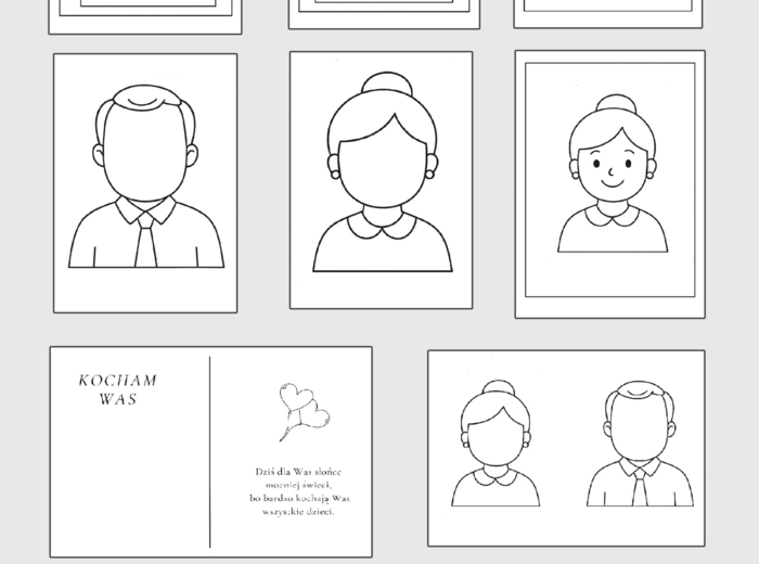 Kolorowanka i laurka DLA BABCI I DZIADKA - różne wersje