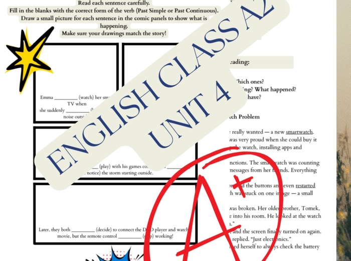 English Class A2 Unit 4 Useful things