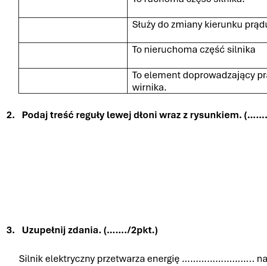 Sprawdzian MAGNETYZM