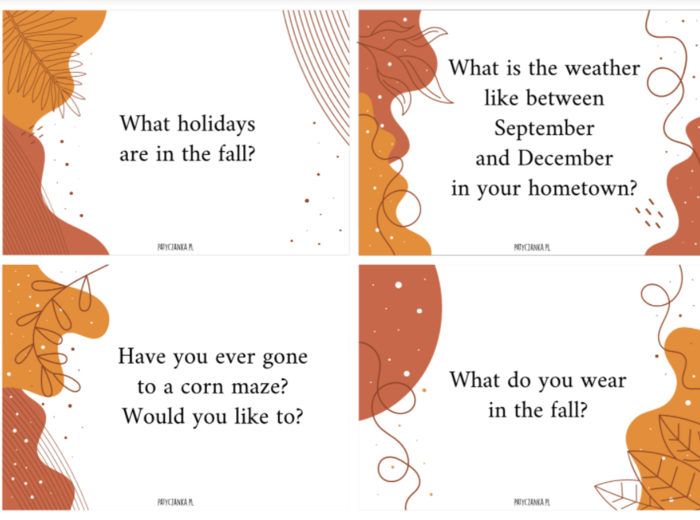 O CZYM GADAMY JESIENIĄ - Autumn Conversation Starters