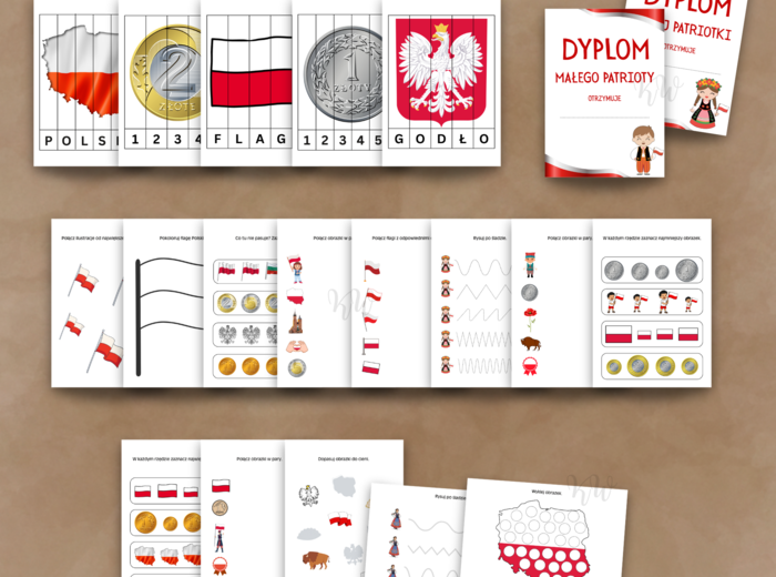 Święto Niepodległości/Święto Konstytucji 3 Maja - karty pracy i dyplomy
