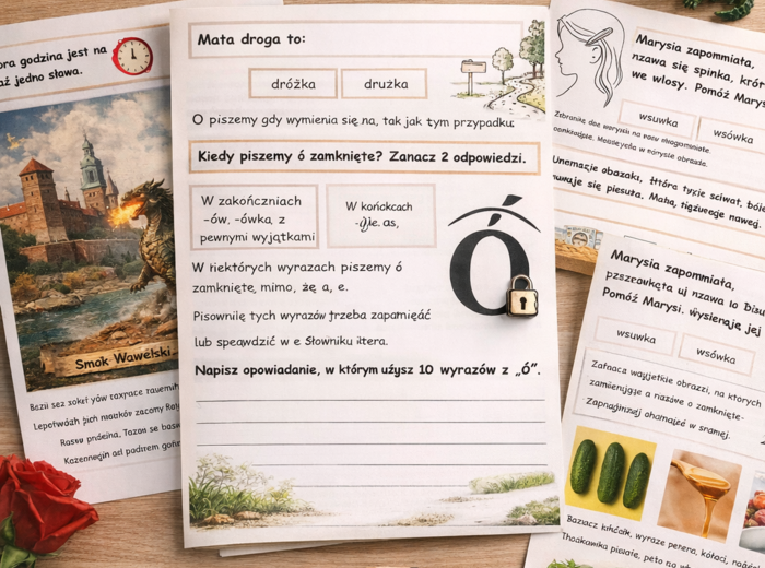 PISOWNIA WYRAZÓW Z "Ó". Zestaw zadań + komentarz i odpowiedzi