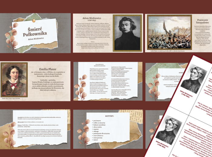 A. Mickiewicz ŚMIERĆ PUŁKOWNIKA – prezentacja + 2 wklejki – wklejka – egzamin – powtórzenie