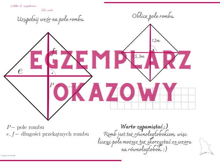 Pole rombu - notatka do uzupełnienia