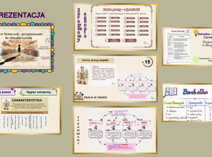Charakterystyka na podstawie Ernesta Nemeczka – 3 lekcje +scenariusz + karty pracy (Chłopcy z Placu Broni)