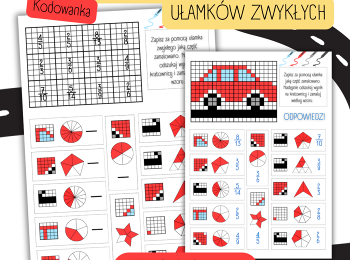 REPREZENTACJA GRAFICZNA UŁAMKÓW ZWYKŁYCH - kodowanka/bloksy