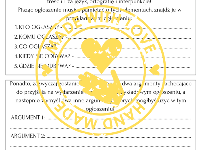 Ogłoszenie na egzaminie ósmoklasisty