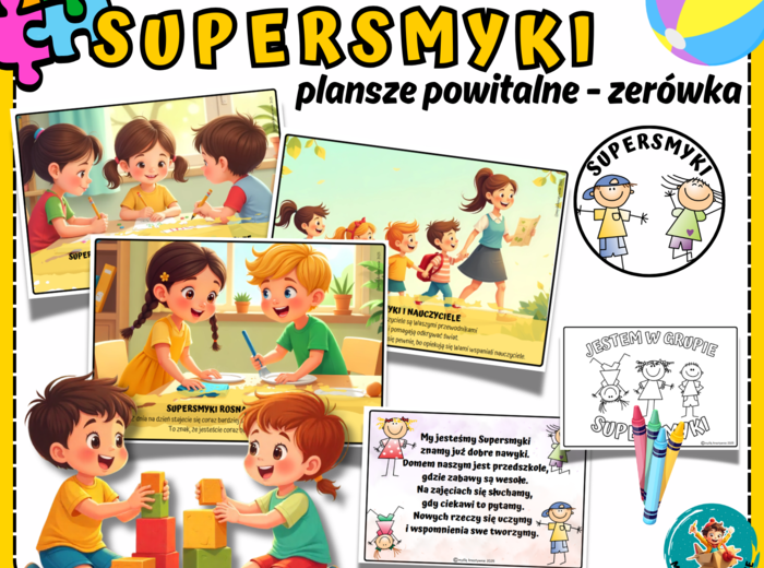 SUPERSMYKI - plansze powitalne wersja dla zerówki