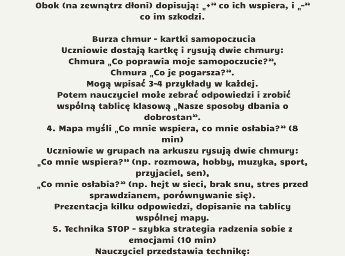 Scenariusze lekcji edukacja zdrowotna dla klasy 8 część 2 (lekcje 9-16) w oparciu o program nauczania proponowany przez MEN: HOLISTYCZNA EDUKACJA PROZDROWOTNA W SZKOLE PODSTAWOWEJ – CIAŁO, UMYSŁ, DUCH. Program nauczania edukacji zdrowotnej dla klas IV-VI