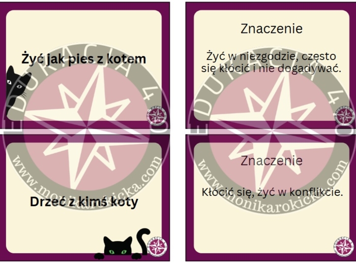 🐾 Koty w Języku – Karty z Kocią Frazeologią! 🐾