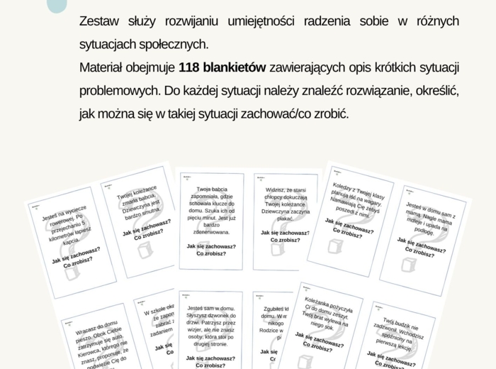 Część I i II - Karty problemowe Jak się zachowasz? Co zrobisz?
