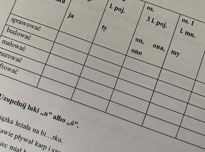 Pisownia wyrazów z u